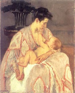 Cassatt young mother nursing