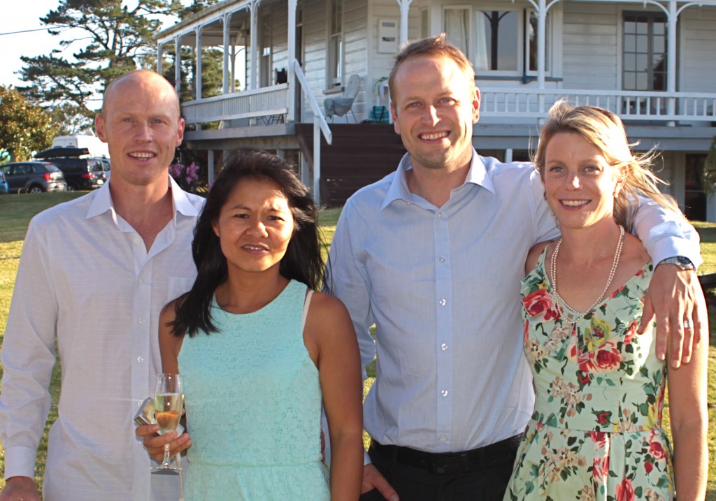 Lois' sons, Trim and James with Konnie and Julie